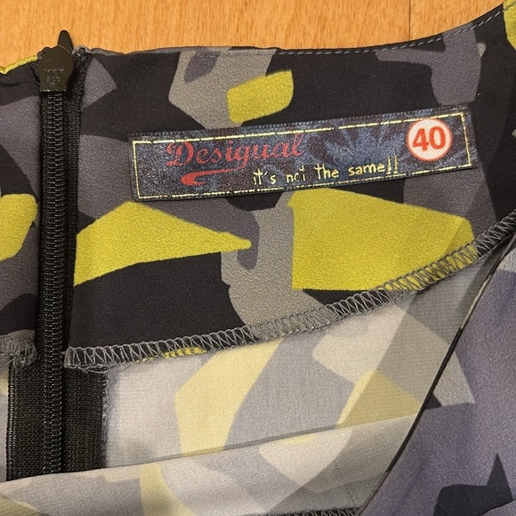 Desigual  camo floral lightweight 3/4 sleeve midi  dress sz 40 or M - Picture 3 of 6